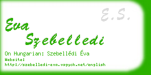 eva szebelledi business card